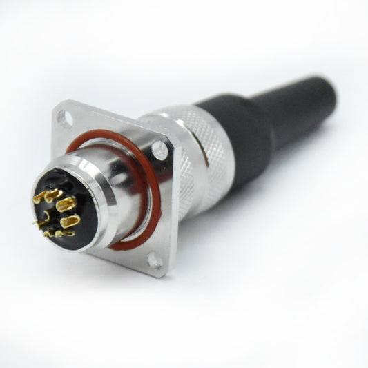 silver square socket plug M16 connector
